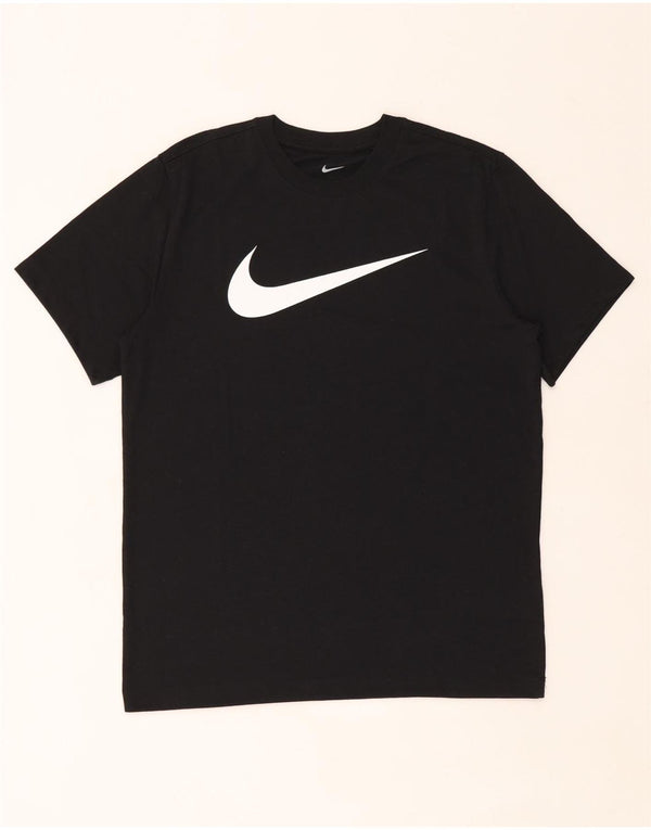 T-shirt grafica Nike Dri Fit da uomo, parte superiore in poliestere nero medio
