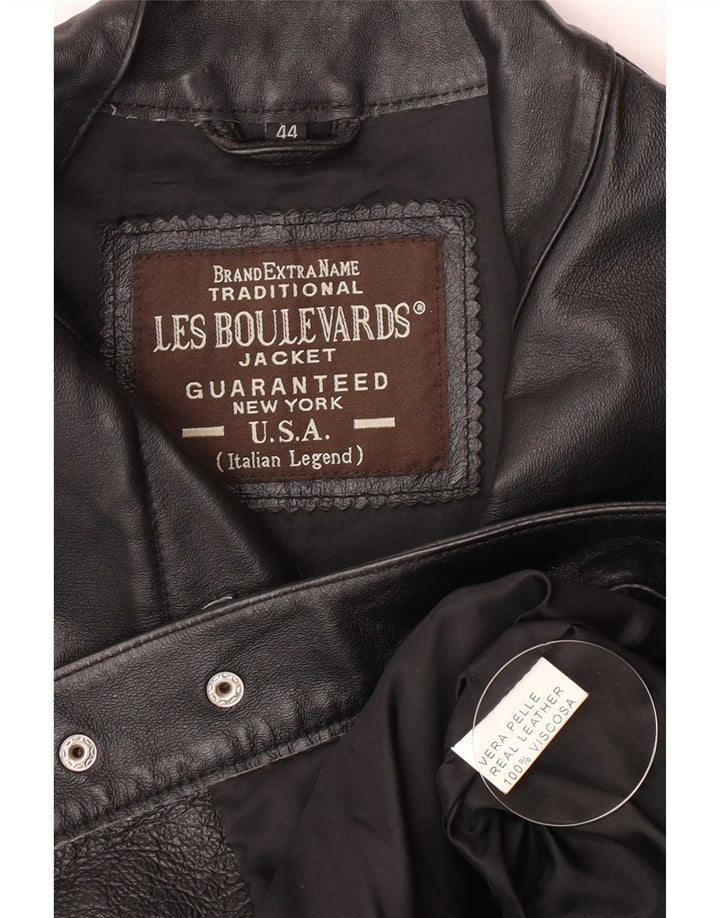 Giacca in pelle da donna Les Boulevards IT 44 media nera