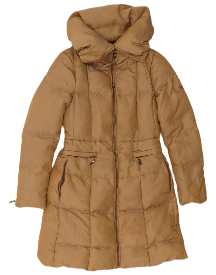 Cappotto imbottito da donna Zara UK 10 piccolo in nylon marrone