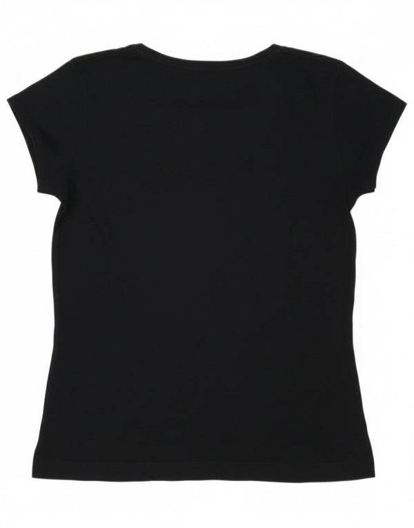 Maglietta grafica da donna Lee Top UK 12 cotone medio blu navy