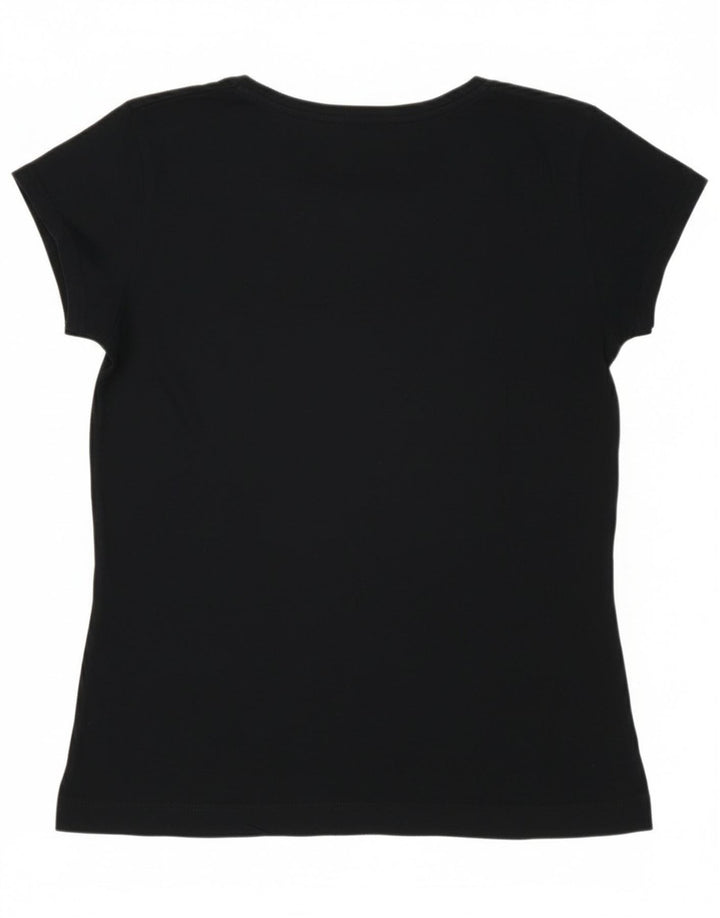 Maglietta grafica da donna Lee Top UK 12 cotone medio blu navy