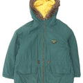 Giacca parka con cappuccio da donna vintage UK 16 grande verde