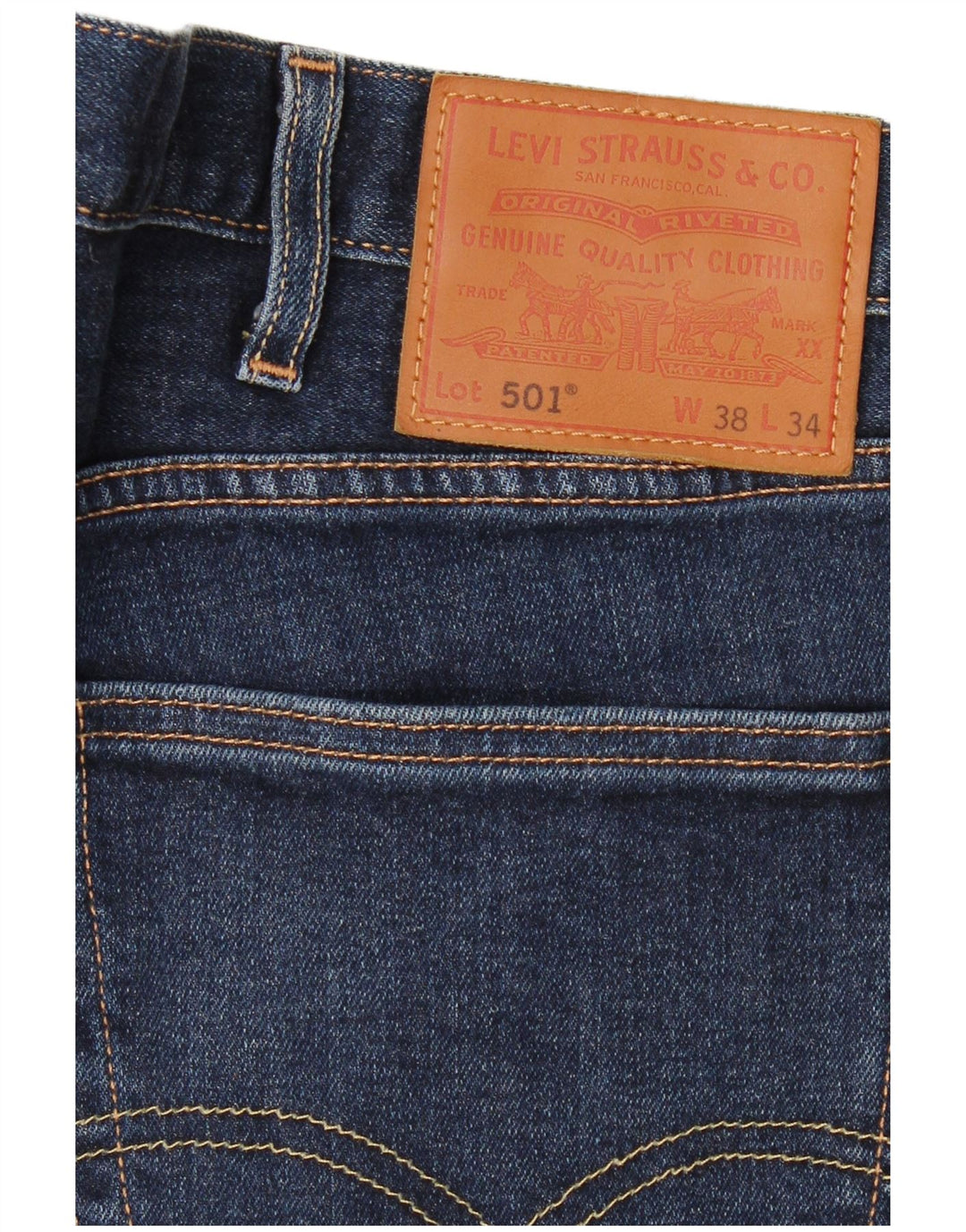LEVI'S Jeans dritti da uomo 501 W38 L34 cotone blu navy