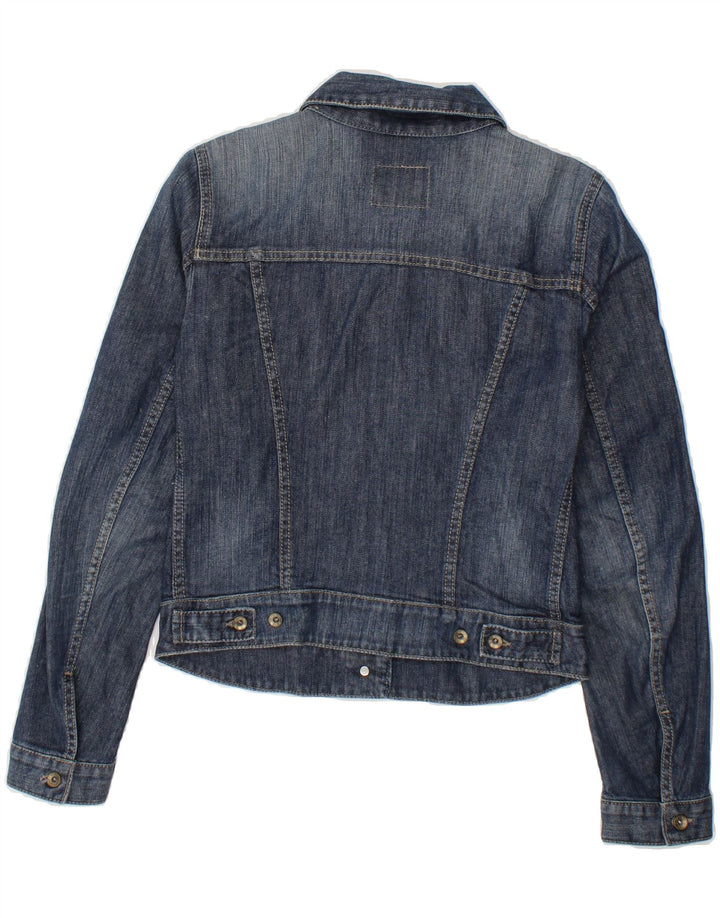 GAS Womens Denim Jacket UK 10 Small Navy Blue Cotton Vintage Gas and Second-Hand Gas from Messina Hembry 