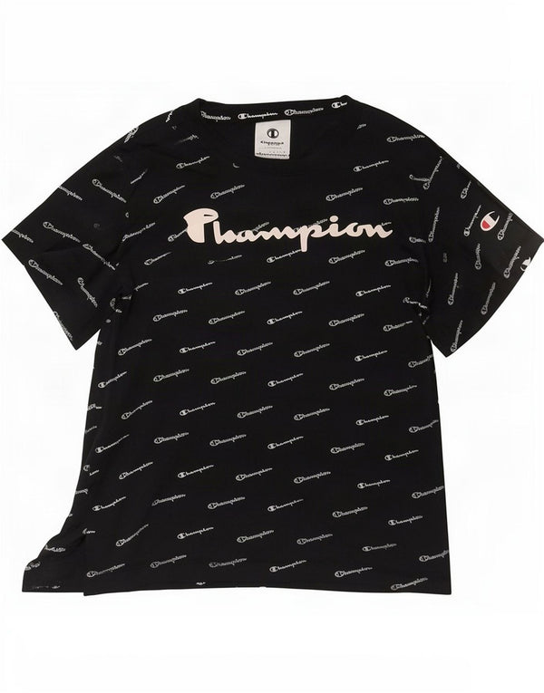 T-shirt grafica da donna Champion Top UK 12 Medium Nera