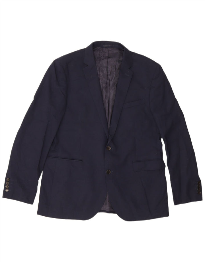 Giacca blazer da uomo a 2 bottoni John Lewis UK 44 2XL Lana blu navy