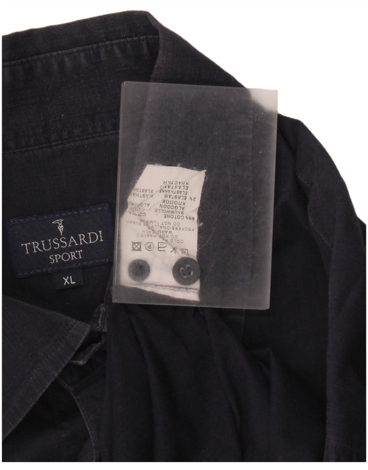 Camicia Trussardi Uomo XL Cotone Blu Navy
