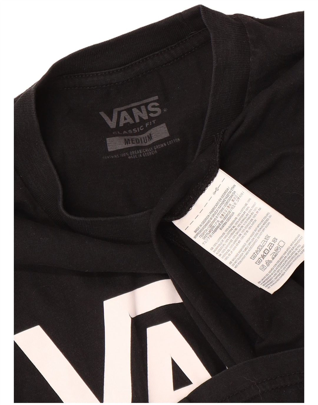 T-shirt grafica da uomo con vestibilità classica Vans, cotone medio nero