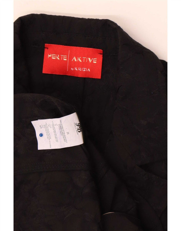 Giacca blazer da donna a 2 bottoni Perte by Krizia taglia 25 grande floreale nero