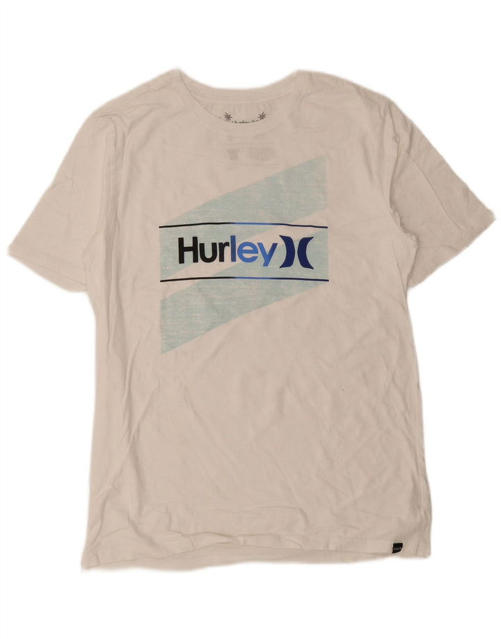 T-shirt grafica da uomo Hurley Top Small in cotone bianco