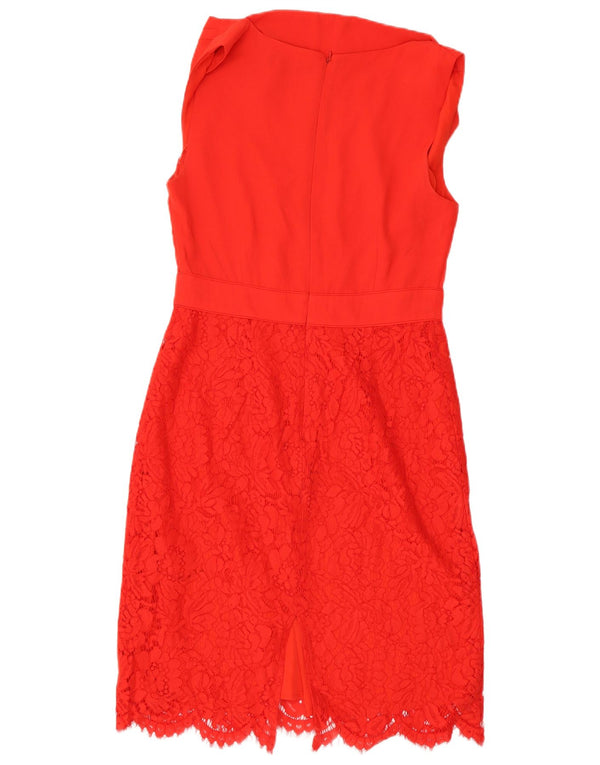 Abito tubino senza maniche da donna Oasis UK 10 Piccolo poliestere floreale rosso