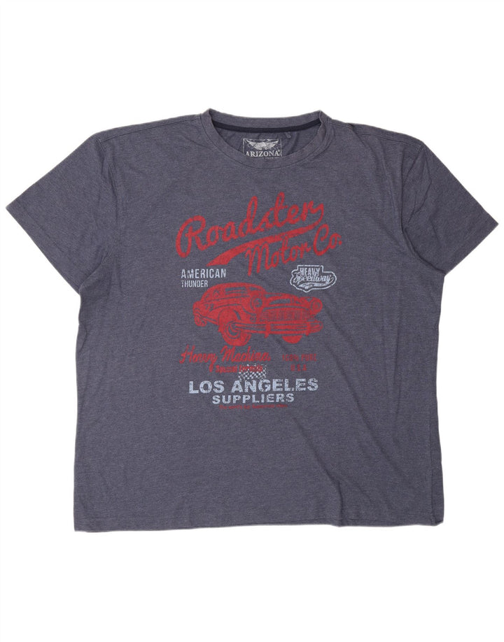 ARIZONA T-shirt grafica da uomo Top 3XL cotone blu navy