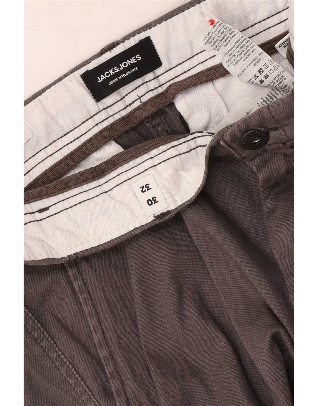 Pantaloni cargo da jogging da uomo Jack & Jones W30 L32 in cotone grigio