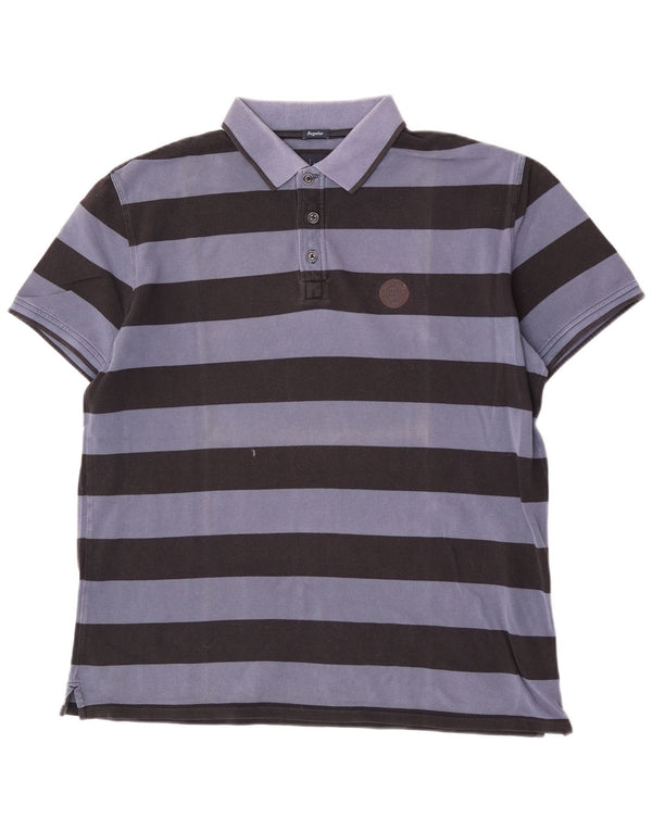 Polo Armani Jeans da uomo vestibilità regolare 2XL cotone a righe blu navy