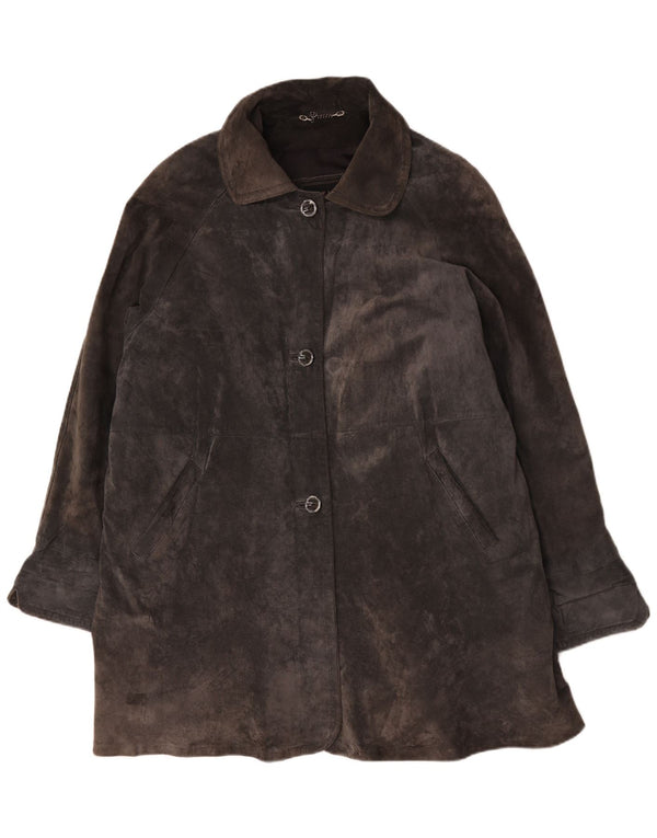 Soprabito Donna Pelle Scamosciata Privilegi IT 46 Large Pelle Grigia