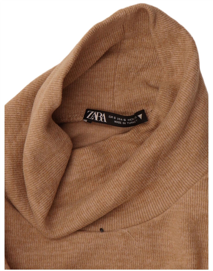 Canotta da donna Zara UK 8 piccola in cotone beige
