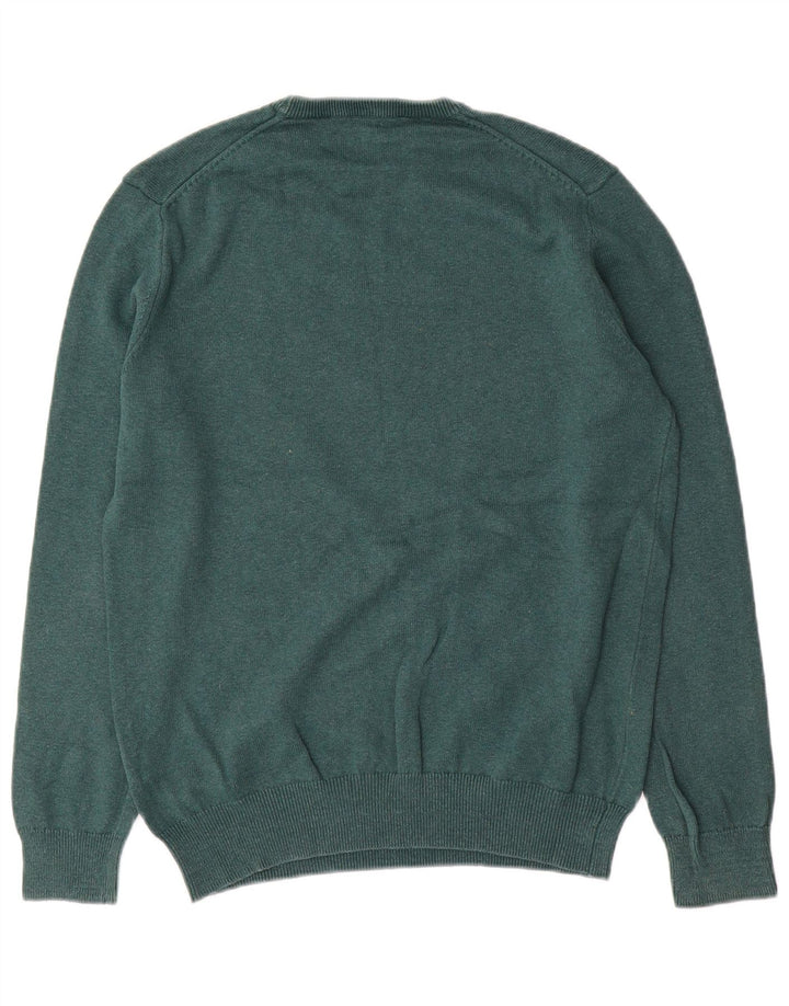 Crew Clothing Maglione da uomo con collo in cotone verde medio