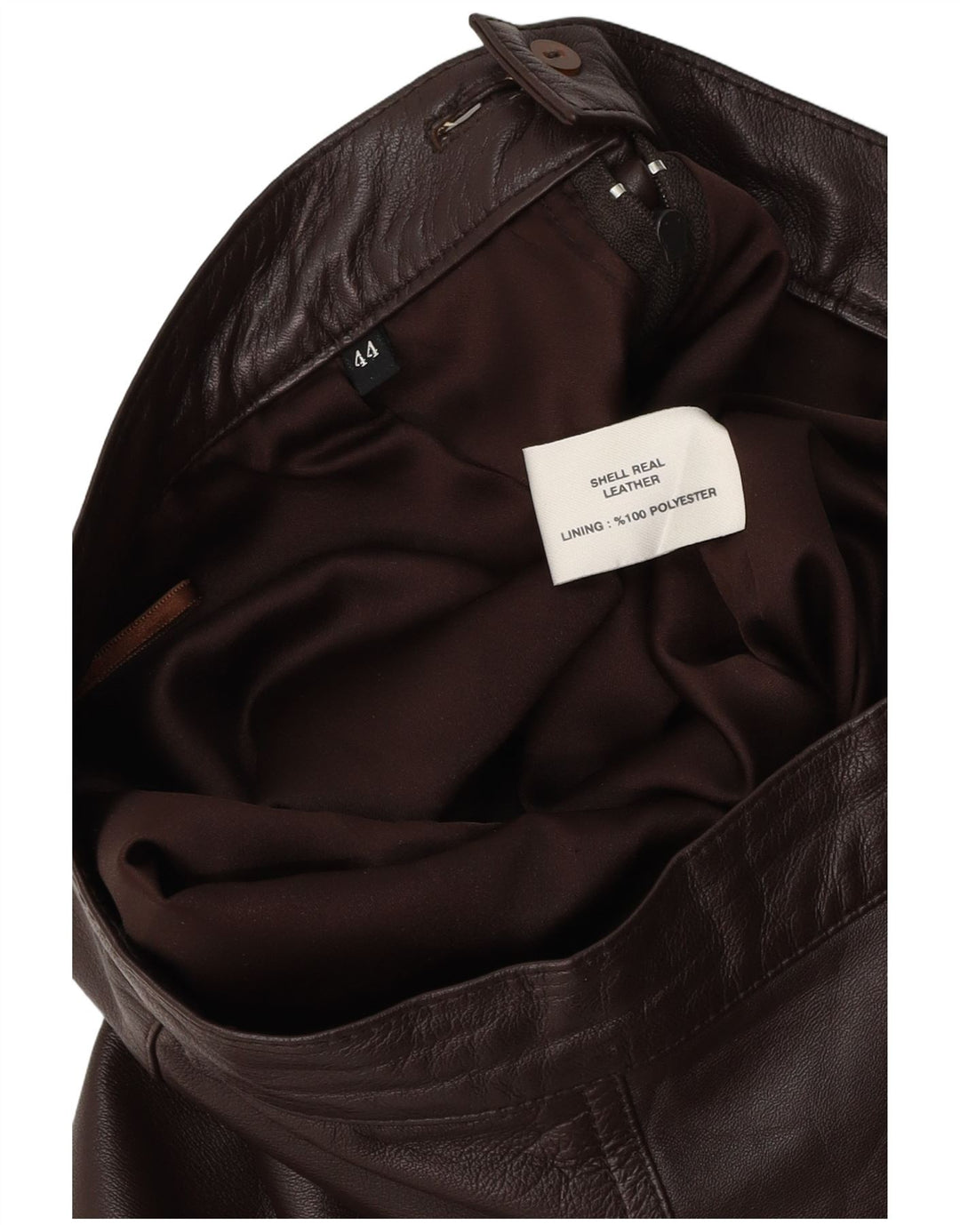 Gonna in pelle da donna VINTAGE IT 44 media W28 in pelle marrone