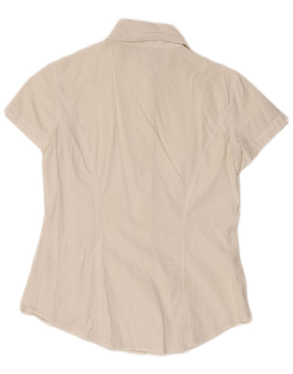 Camicia a maniche corte da donna Benetton UK 10 Small Bianca