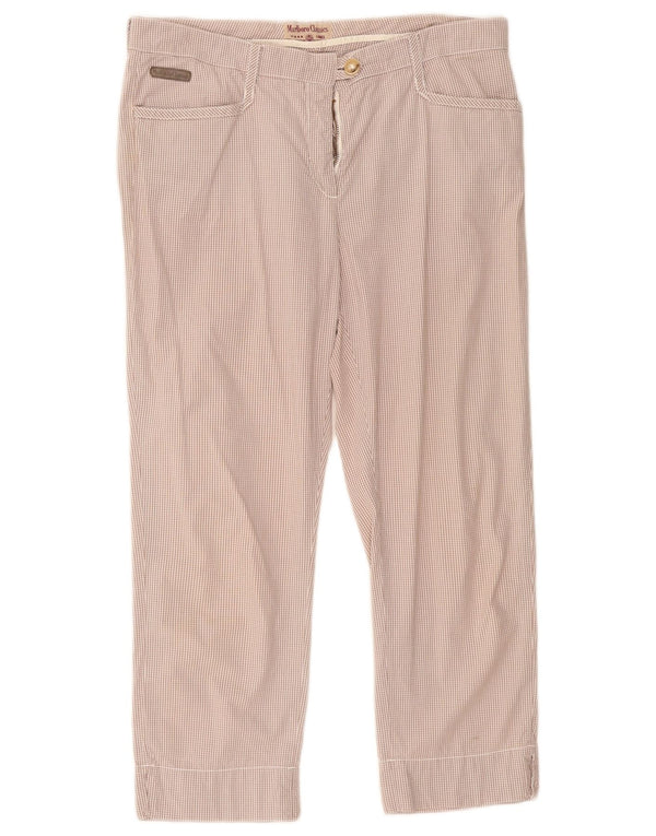 MARLBORO CLASSICS Pantaloni cropped da donna EU 46 XL W32 L23 Beige a quadri