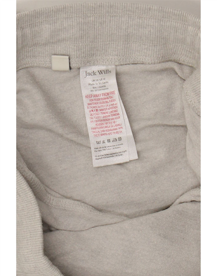 JACK WILLS Pantaloni da tuta con grafica da donna Joggers UK 14 Large Grigio