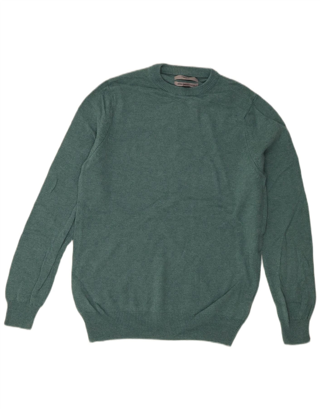 Maglione maglione girocollo da uomo Marks & Spencer verde medio in lana d'agnello