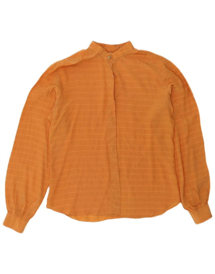 Camicetta da donna vintage IT 46 Poliestere a righe grandi arancione