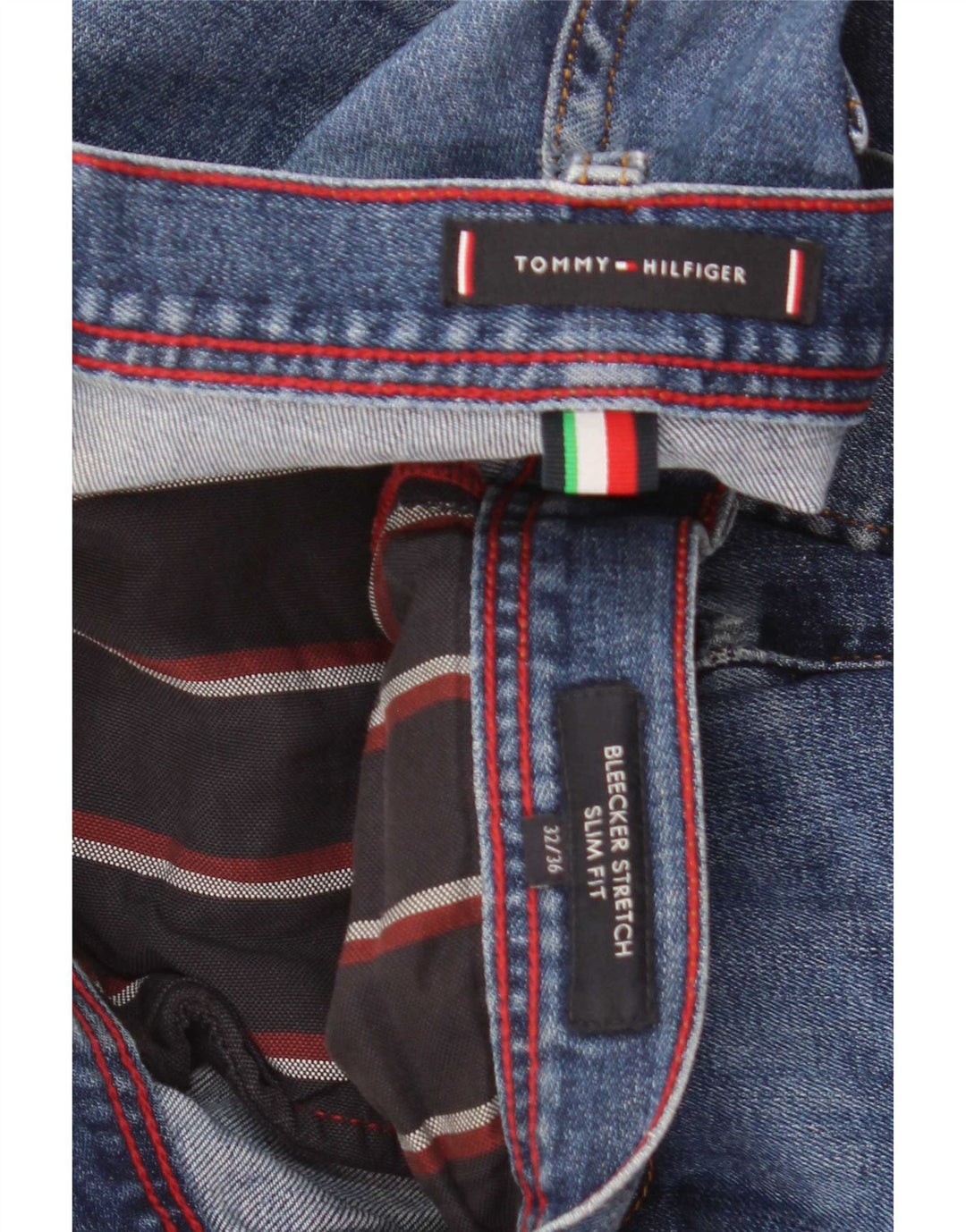 Tommy Hilfiger Uomo Bleecker Slim Jeans W32 L36 Blu