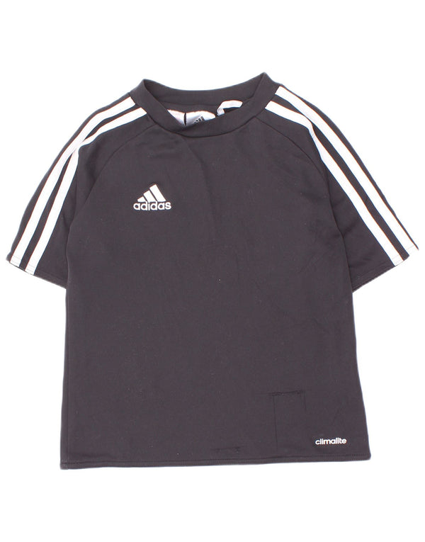 Maglietta Adidas Climalite da ragazzo, 7-8 anni, in poliestere nero