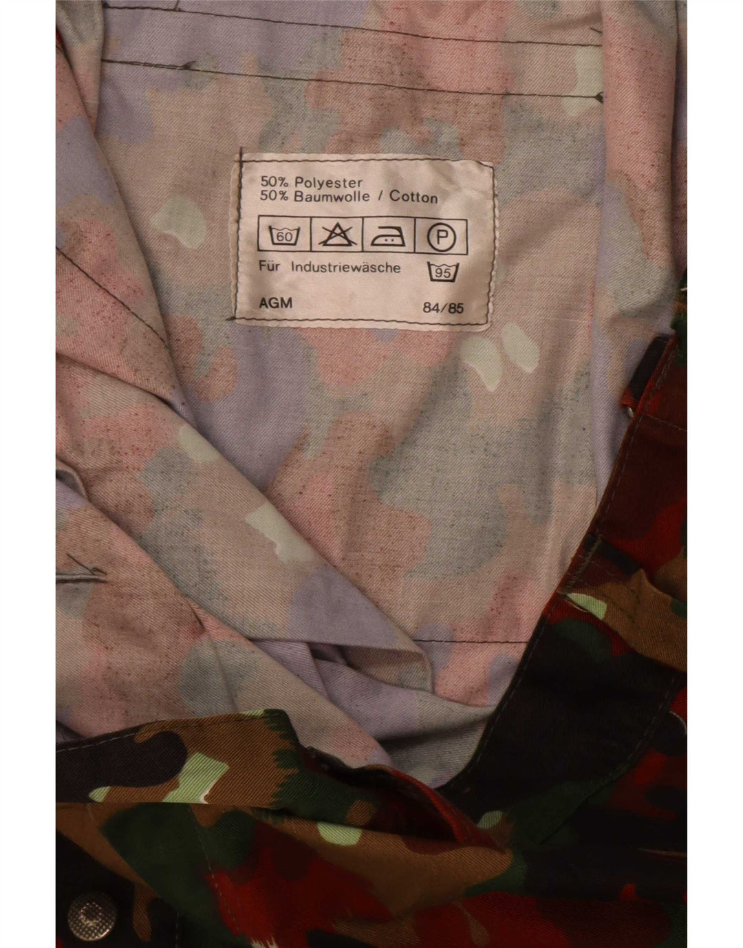 Pantaloni cargo dritti da uomo vintage W46 L31 mimetico multicolore