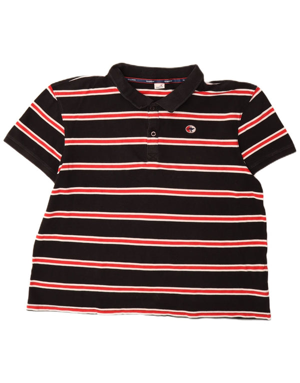 Polo da uomo Kangaroos 3XL in cotone a righe nere