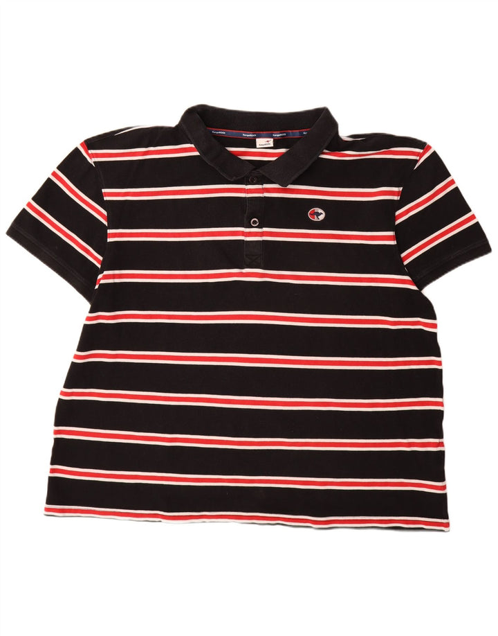 Polo da uomo Kangaroos 3XL in cotone a righe nere
