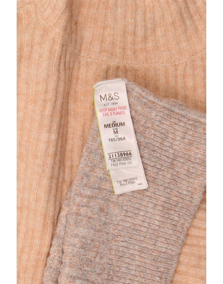 Maglione maglione a collo alto da donna Marks & Spencer UK 14 Rosa medio