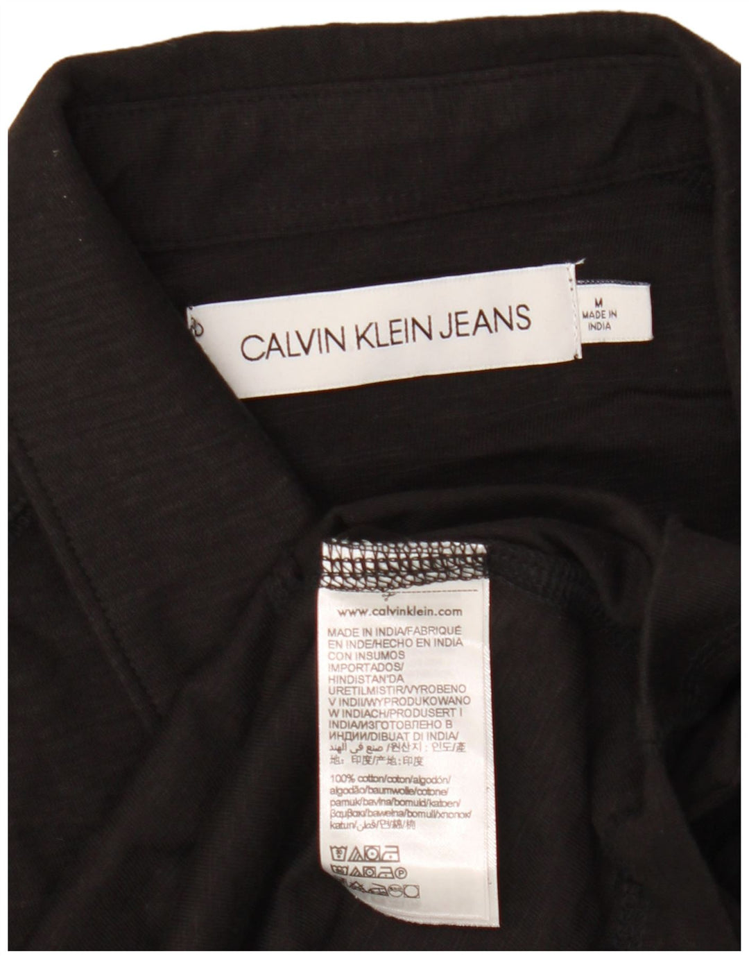 CALVIN KLEIN JEANS Polo grafica da uomo in cotone nero medio