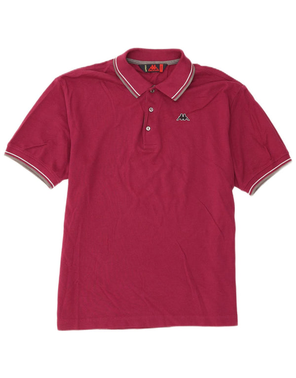 Polo Kappa da uomo a maniche corte, vestibilità regolare, grande, in cotone rosso