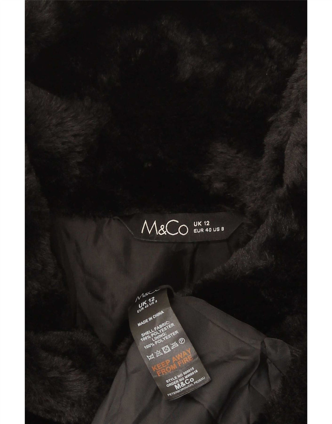 Gilet da donna in pelliccia sintetica M&Co UK 12 medio nero poliestere