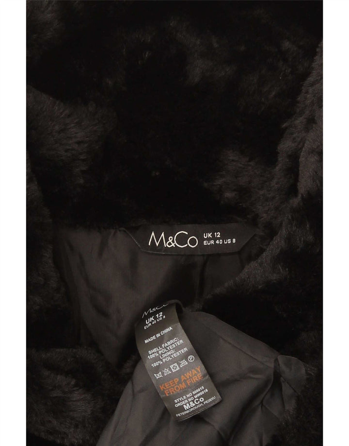 Gilet da donna in pelliccia sintetica M&Co UK 12 medio nero poliestere