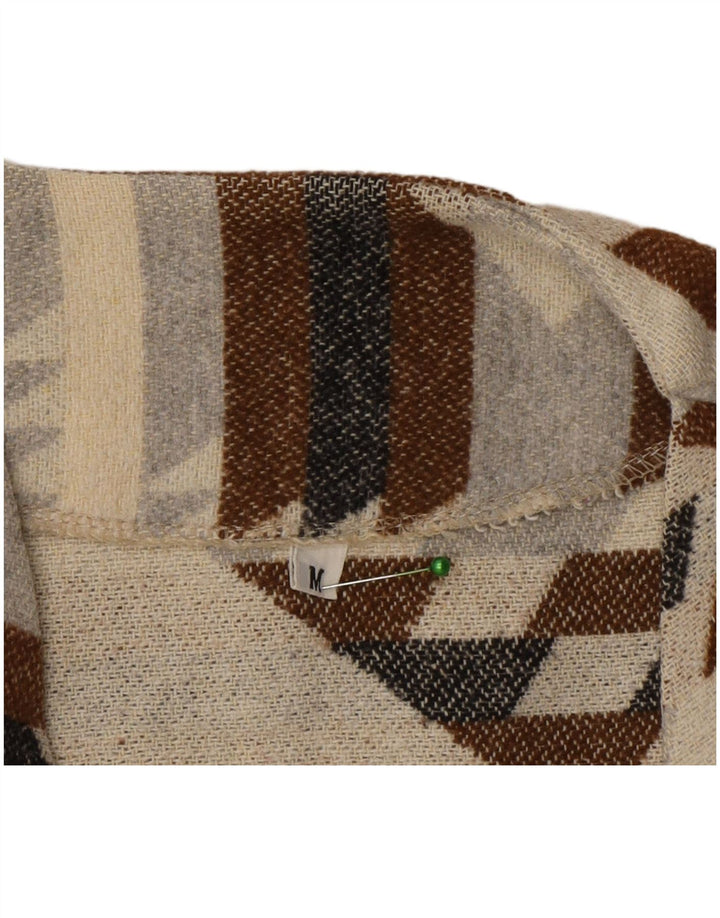 Maglione cardigan da uomo vintage azteco geometrico multicolore medio