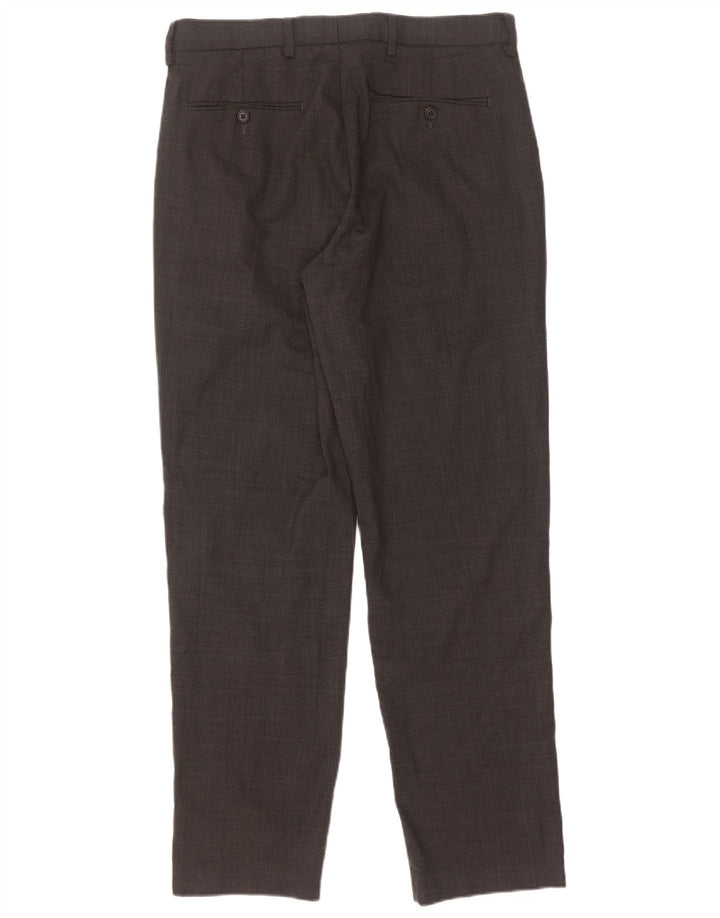 Pantaloni da abito vestibilità regolare da uomo Marks & Spencer W32 L31 lana grigia