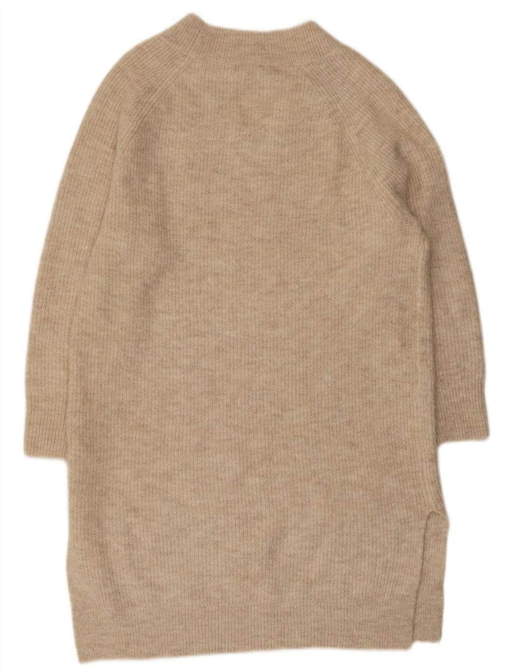 MONSOON Abito maglione vestibilità ampia da donna UK 14 Acrilico beige medio