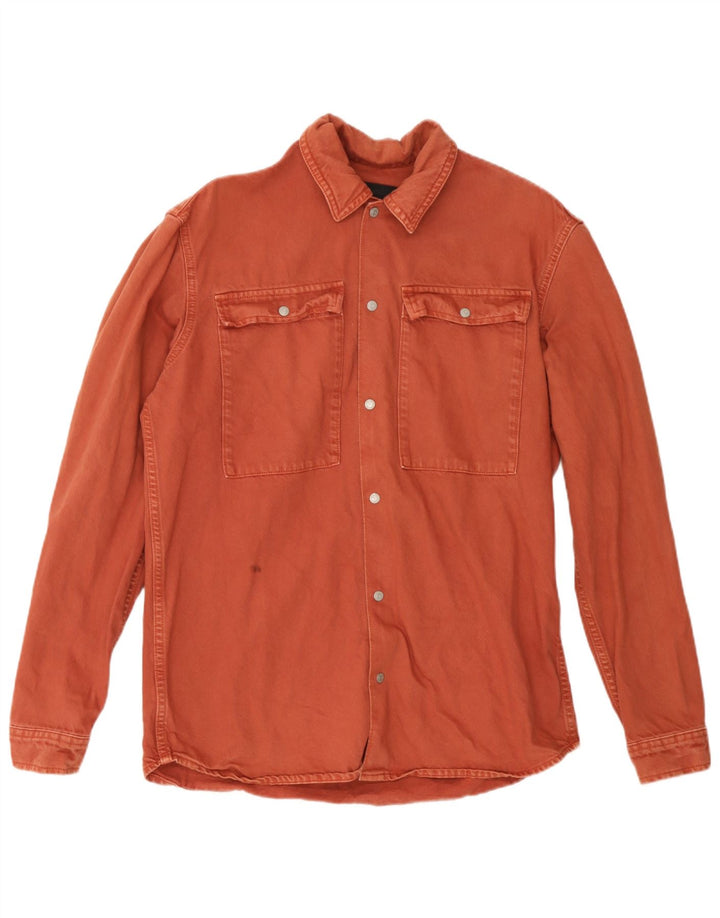 Camicia di jeans da uomo Jack & Jones piccola in cotone marrone
