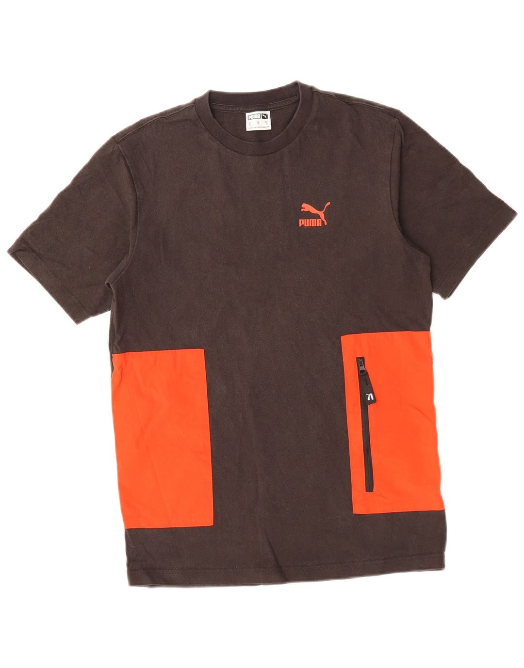 T-shirt PUMA da uomo Top XS in cotone color block nero
