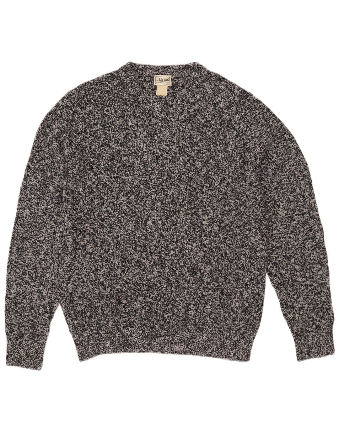 Maglione maglione girocollo da uomo L.L.Bean in cotone screziato grigio medio