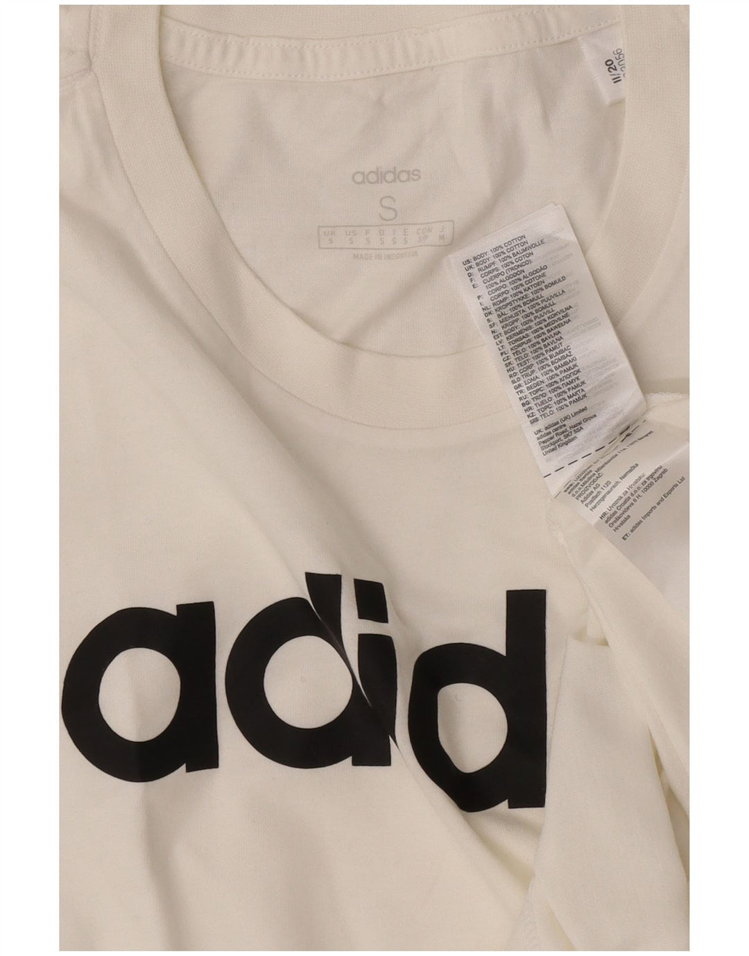 T-shirt grafica da uomo Adidas Top piccola in cotone bianco
