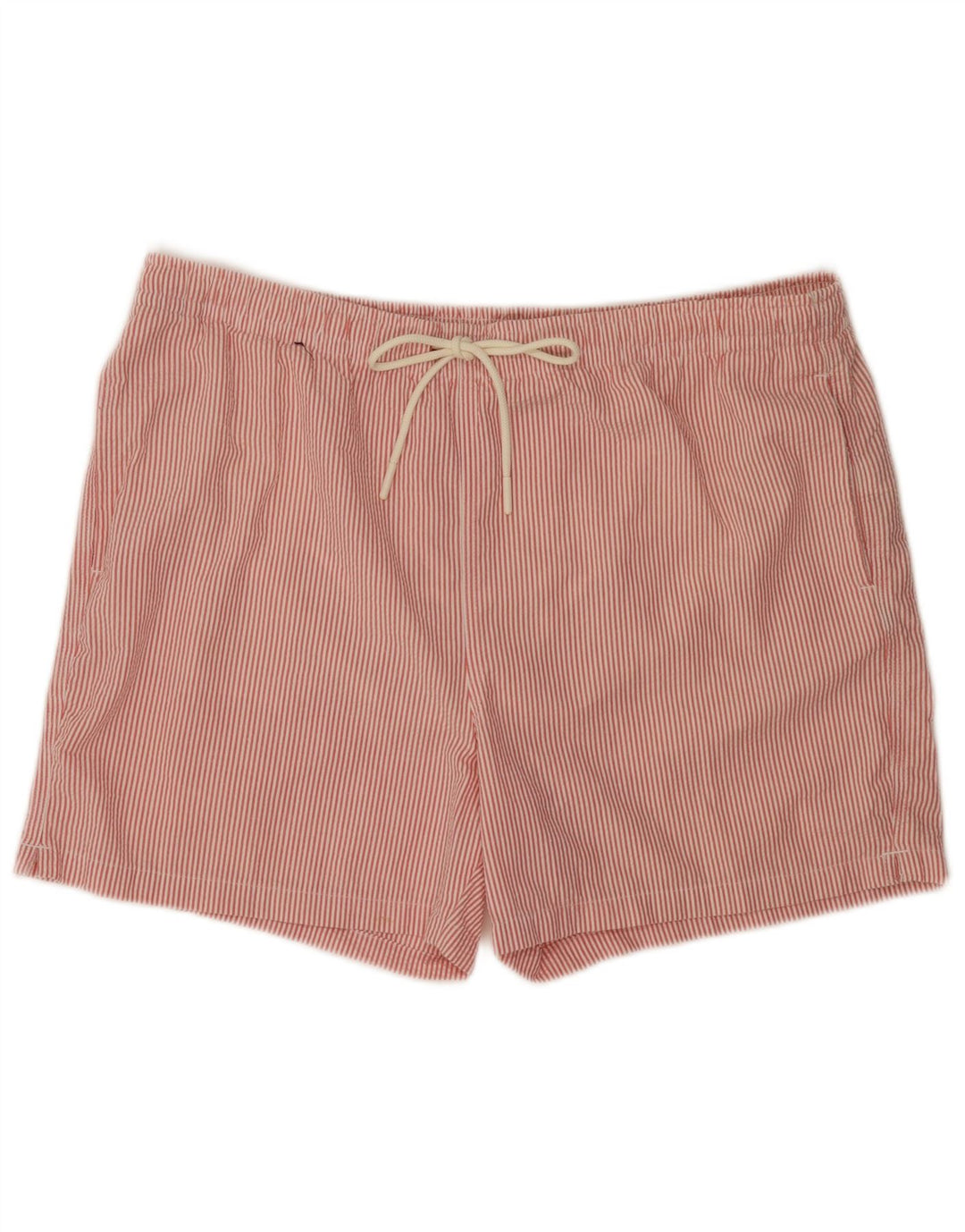 MARKS & SPENCER Pantaloncini da bagno da uomo XL Rosso gessato in cotone