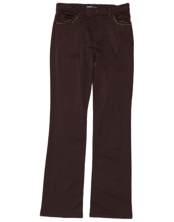 Pantaloni casual da donna Bootcut Cerruti 1881 W28 L31 Marrone Poliammide