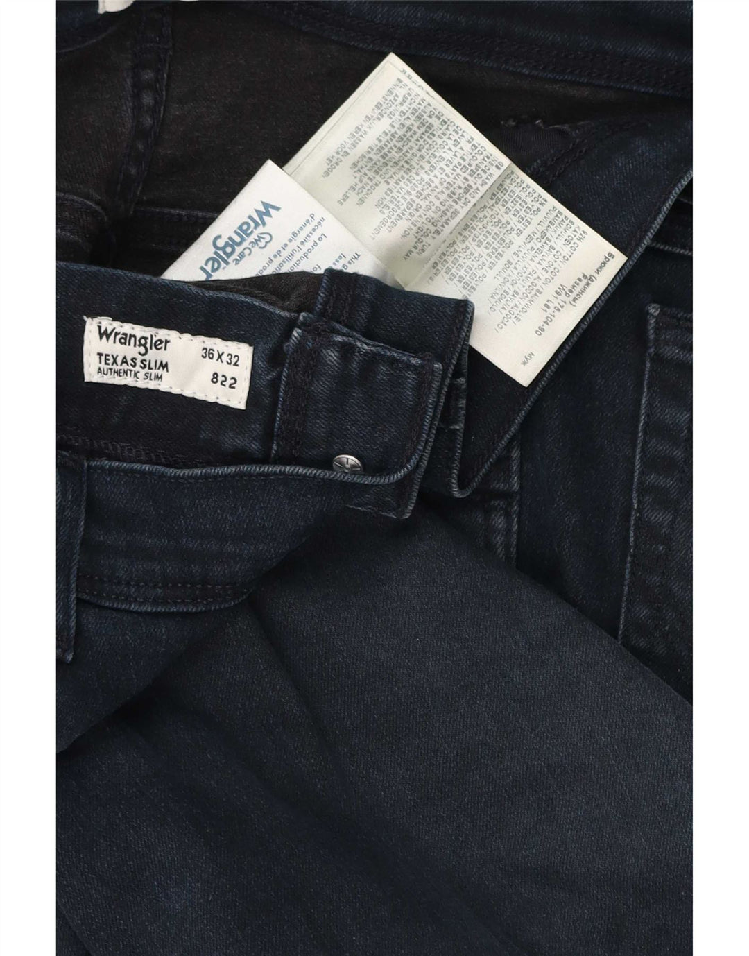 Jeans Wrangler Texas Slim da uomo W36 L32 in cotone blu navy