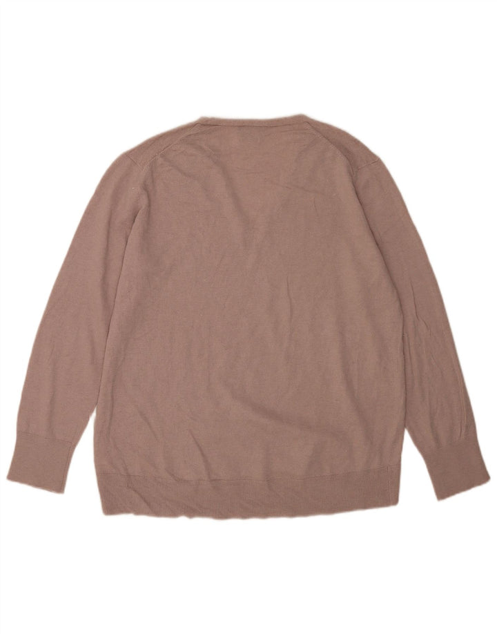 Massimo Dutti Maglione da uomo con scollo a V in lana marrone medio