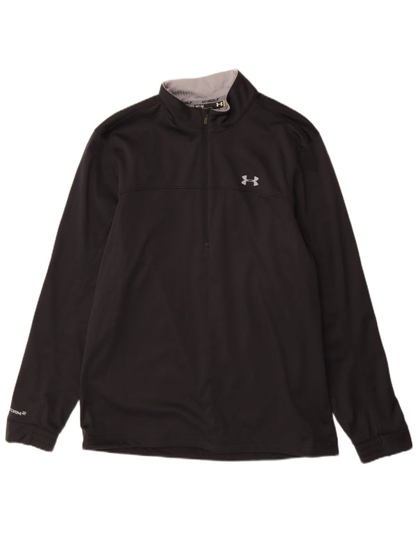 Maglia da ginnastica Under Armour da uomo Cold Gear Graphic Pullover media nera