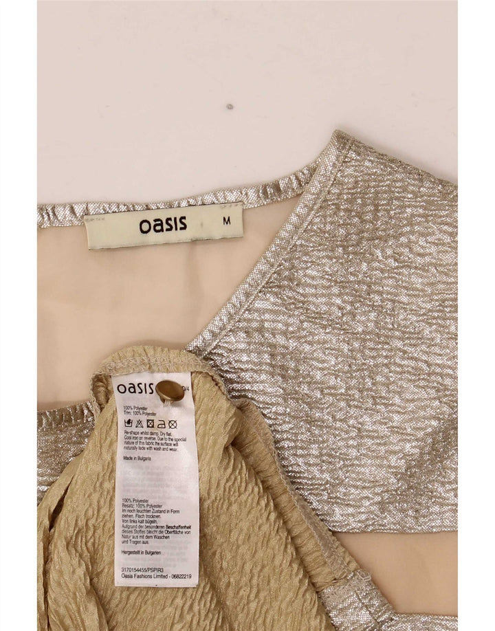Abito tubino da donna Oasis UK 12 Poliestere Chevron argento medio